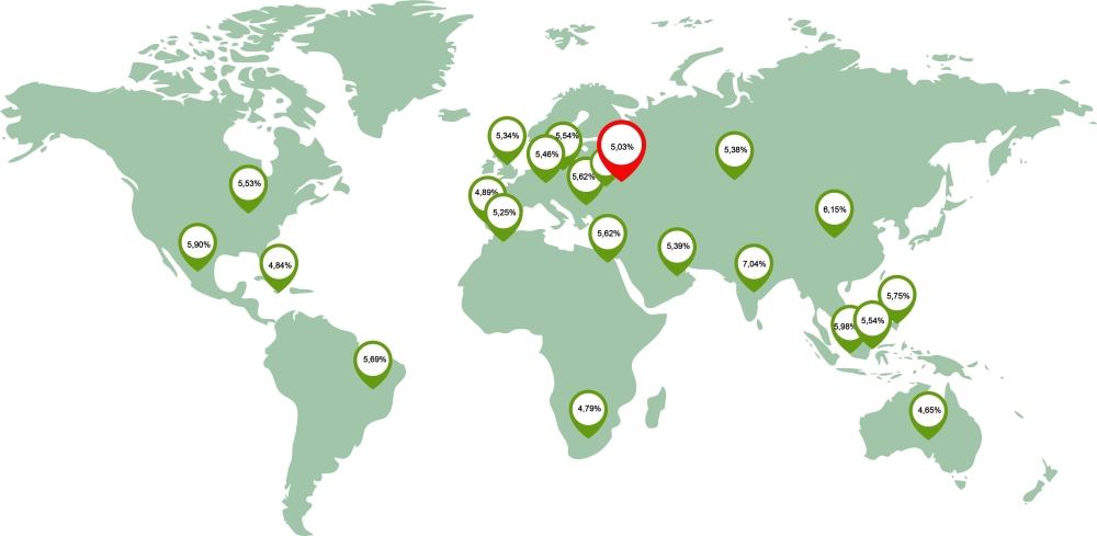 Offshore IT outsourcing map